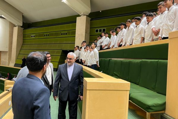 حضور دانش آموزان مدرسه نمونه دولتی فراست لارستان در مجلس شورای اسلامی به دعوت علاءالدین بروجردی
